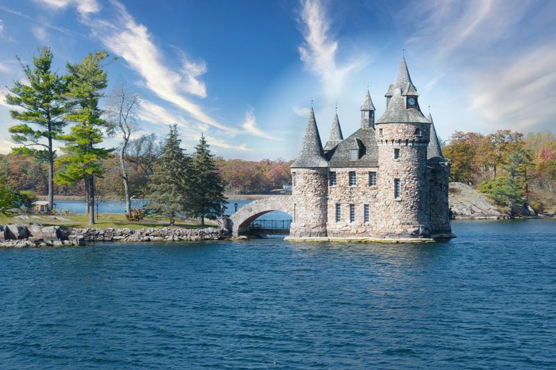 The Boldt Castle power house and its arched stone bridge