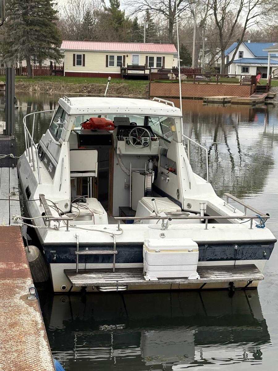 Richard Drake's charter boat tied up at the dock